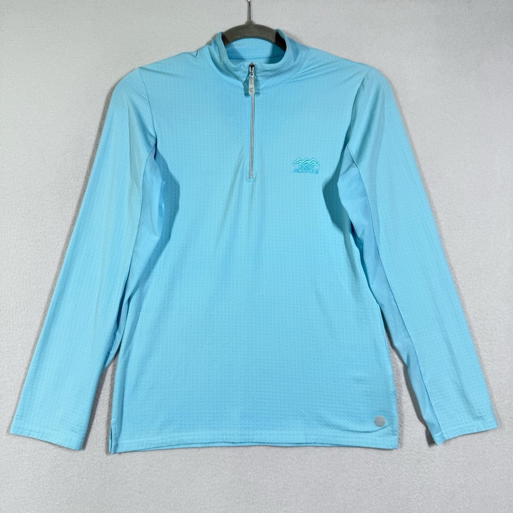 Bette and Court Top Womens Small Desert Mountain‎ Golf Long Sleeve Zip Sun Shirt
